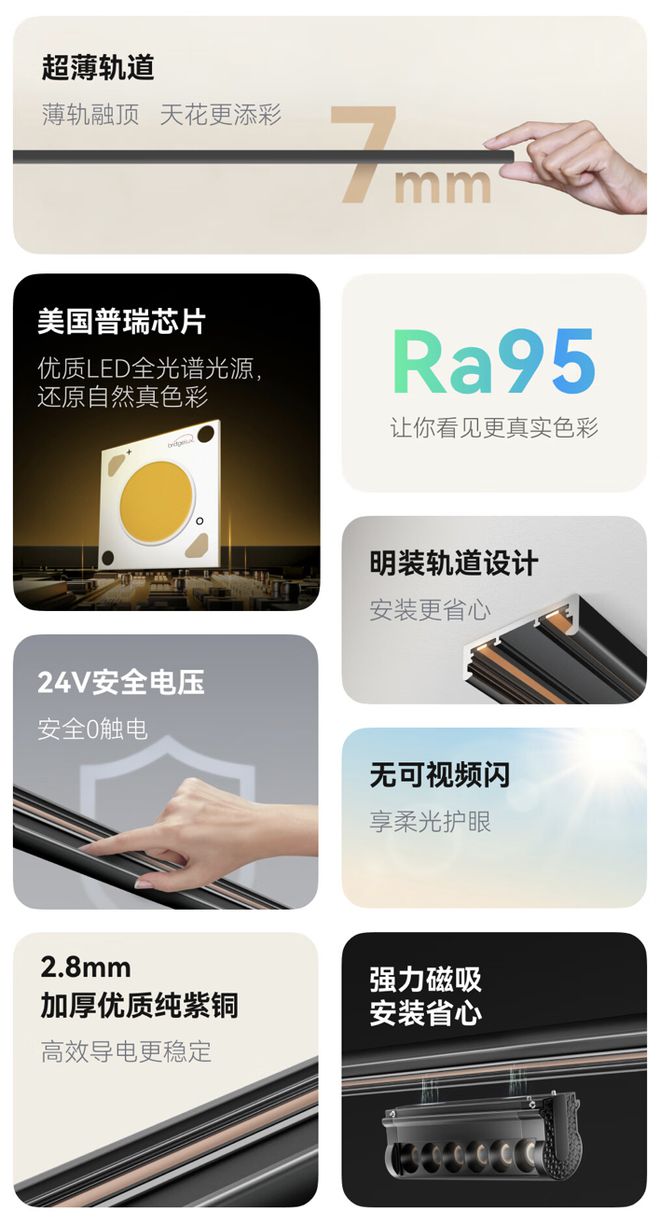Yeelight易来M22智能磁吸轨道灯上架：7mm明装轨道849元(图2)