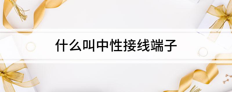 什么叫中性接线端子(图1)
