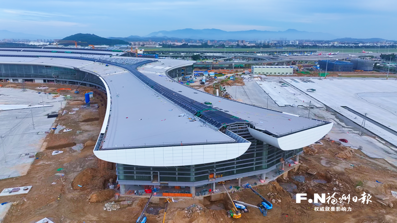 福州机场二期扩建工程加速推进连接T2航站楼高架桥7月通车(图1)